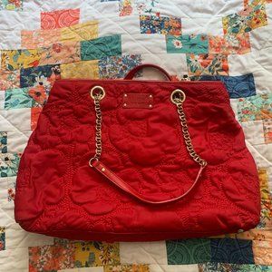 Kate Spade Red Flower Quilted Shoulder Bag